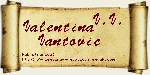 Valentina Vantović vizit kartica